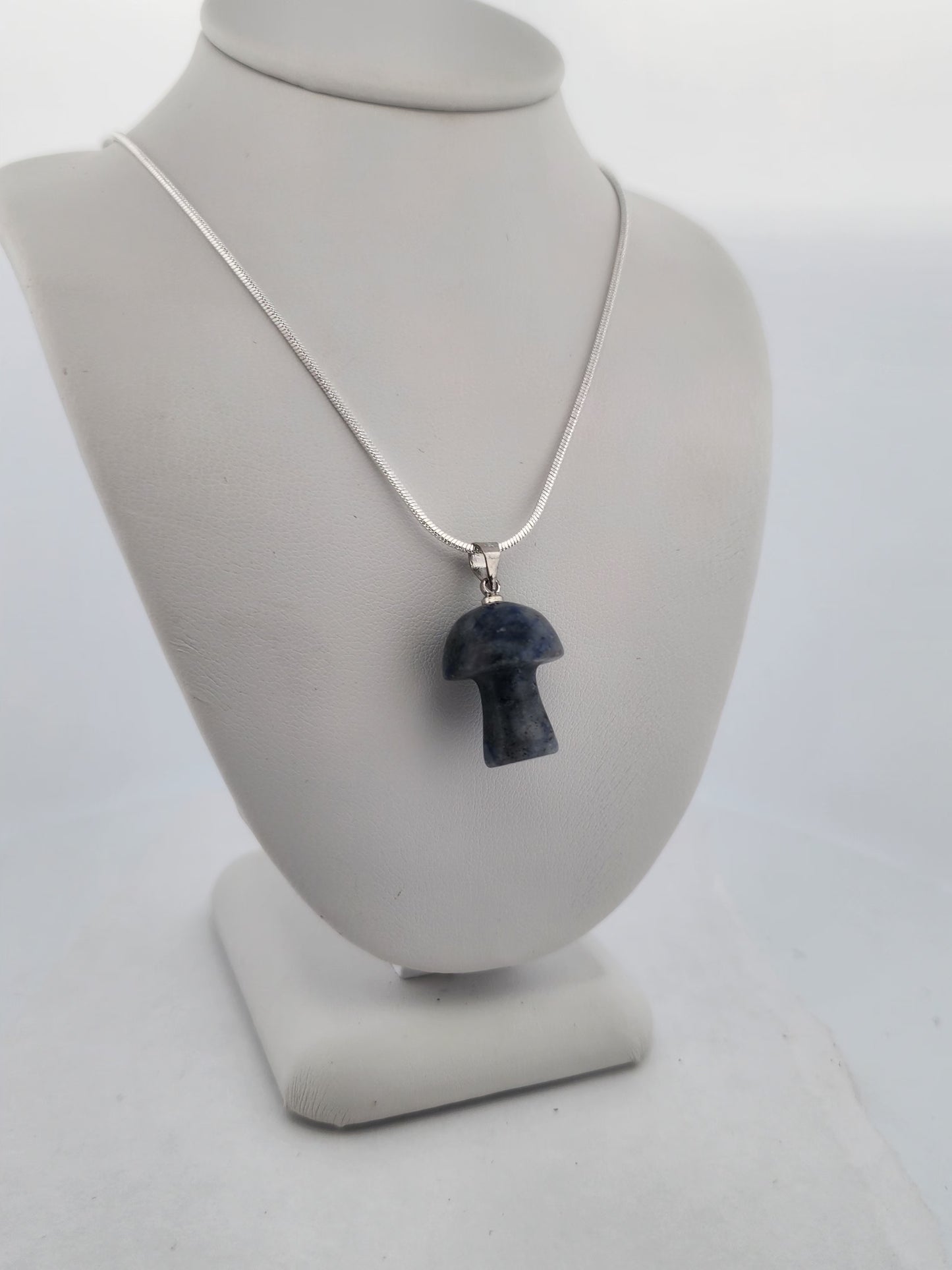 Sodalite Mushroom Pendant Necklace