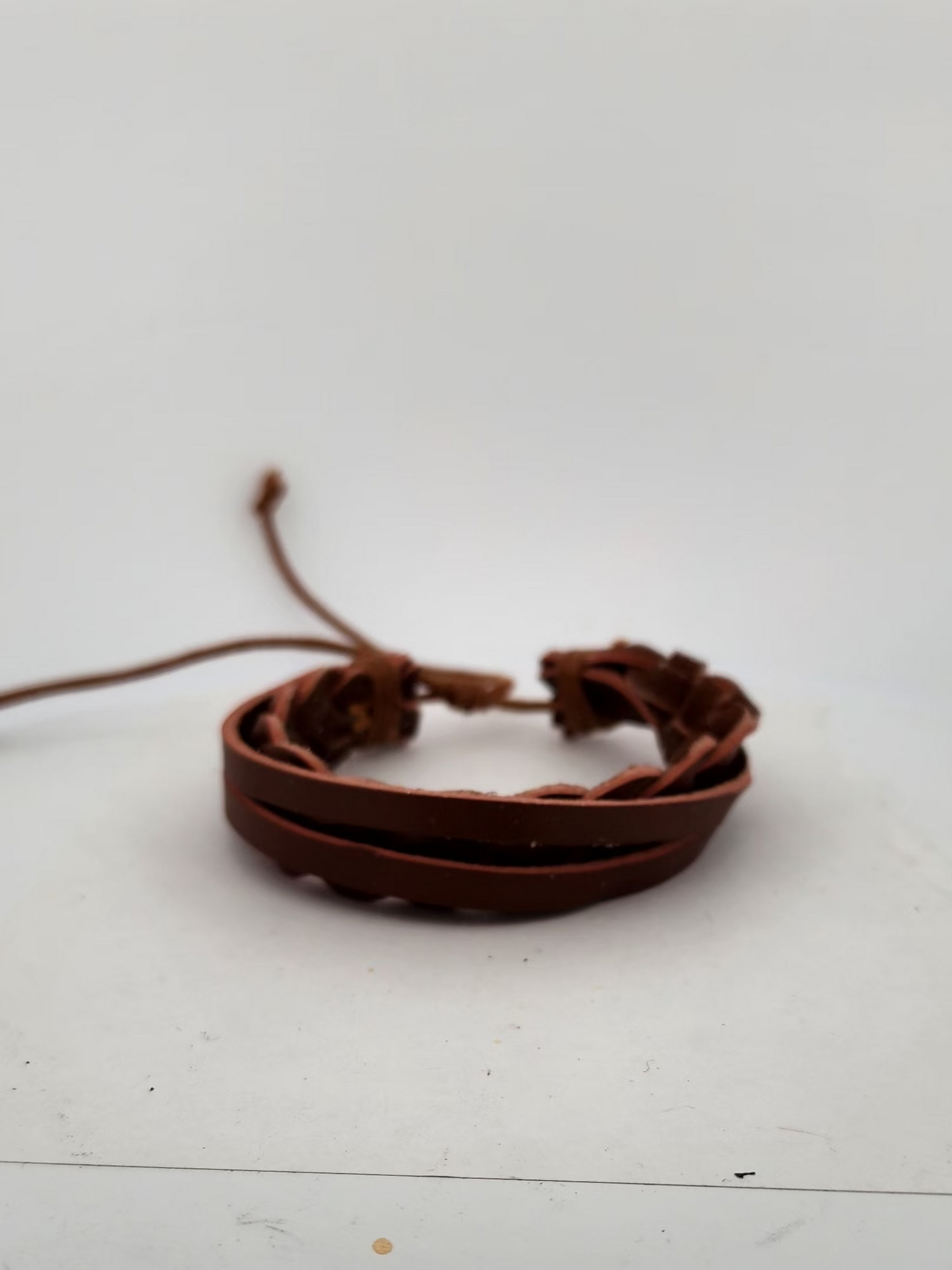 Brown Braided Leather Bracelet | Adjustable Woven Cuff | Unisex Casual Style