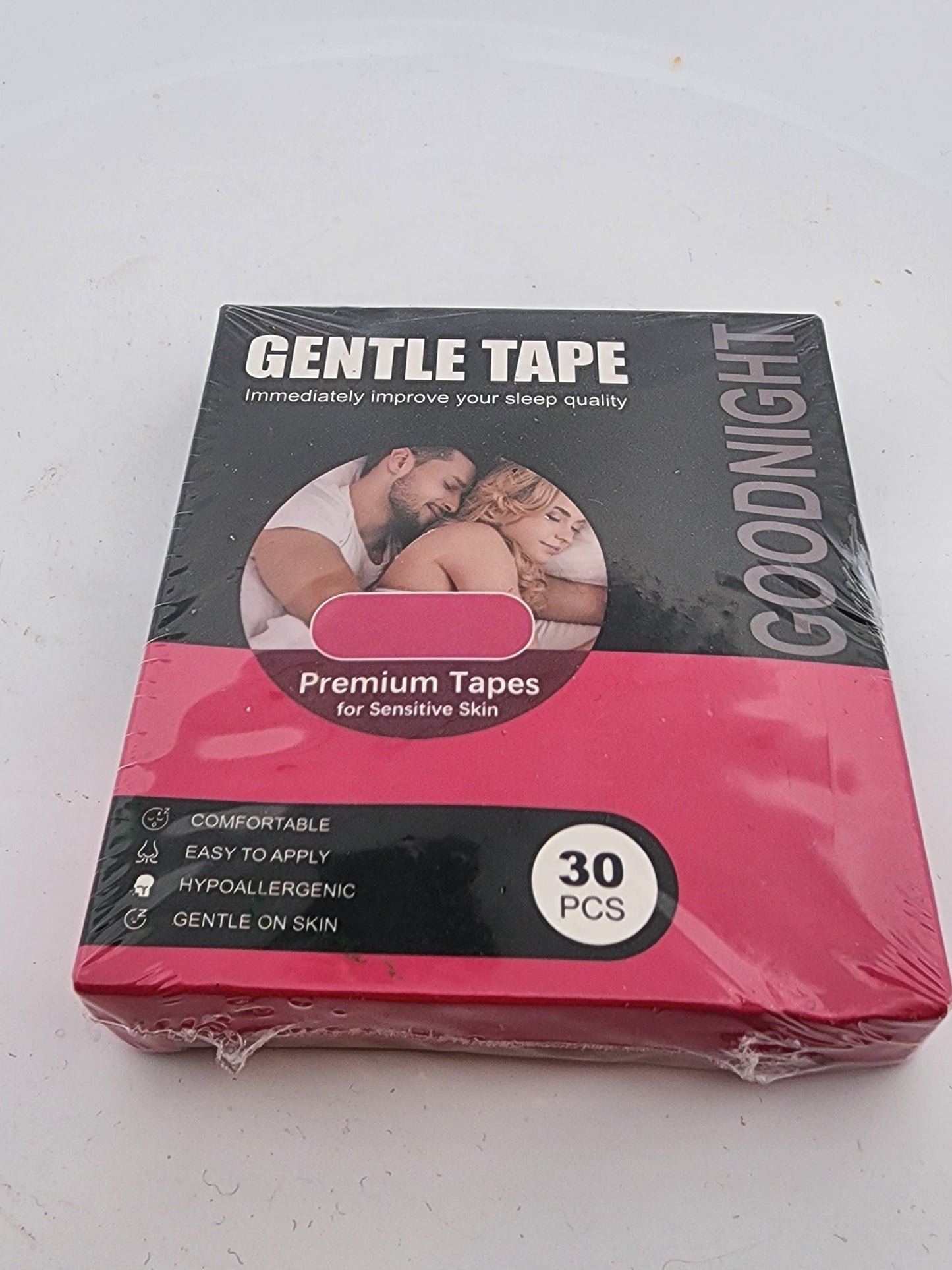 GOODNIGHT Gentle Tape 30 PCS Pink Hypoallergenic Sleep Patches