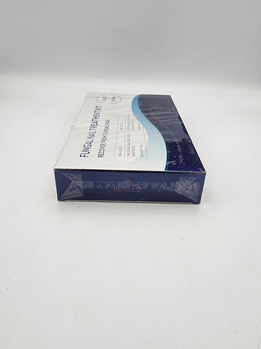 Blue and white box with text on a white background