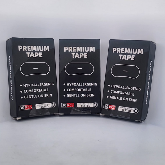 Three packages of premium tape on a white background
