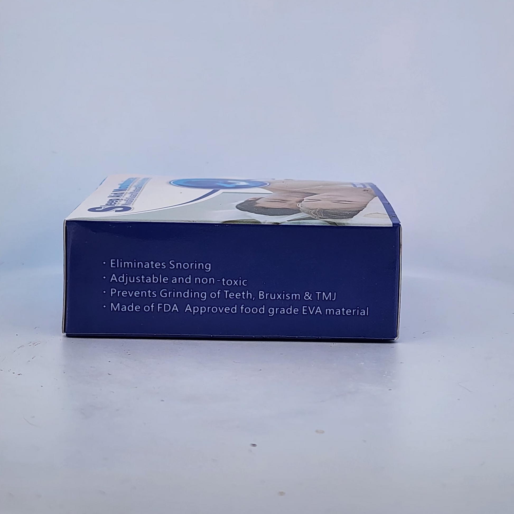 Blue box with text on a white background