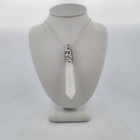 Selenite Raw Crystal Pendant Necklace