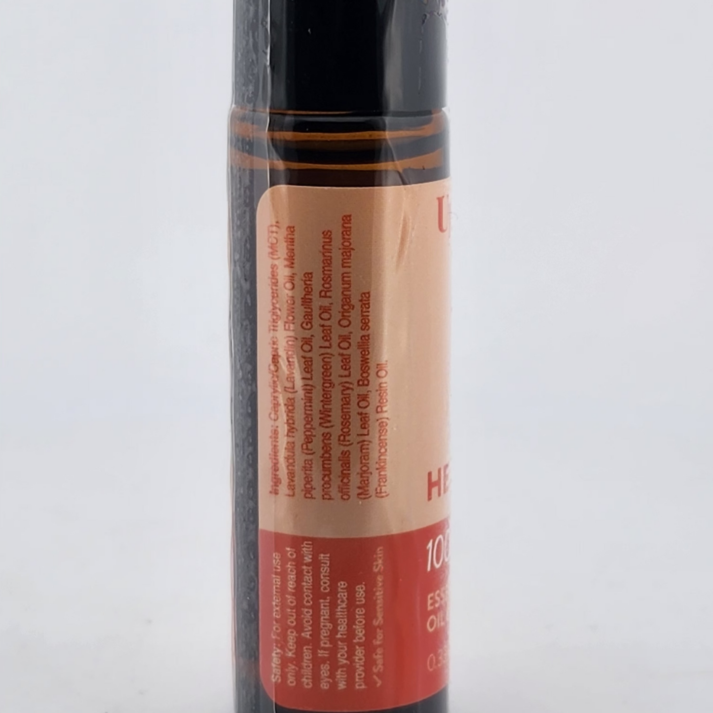 Cosmetic tube with beige label on a white background