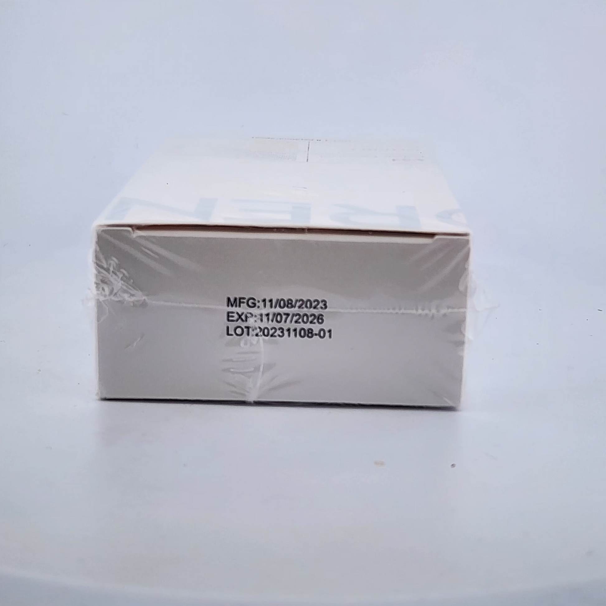 White box with text on a light gray background