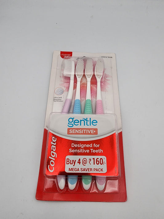 Colgate Gentle Sensitive+ Ultra Soft Toothbrush 4-Pack Mega Saver