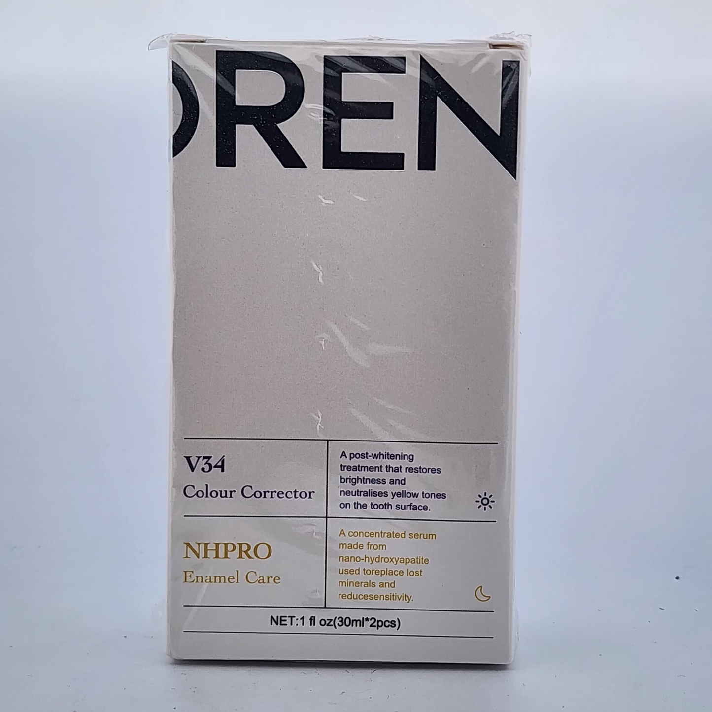 Oren V34 Colour Corrector box on a white background