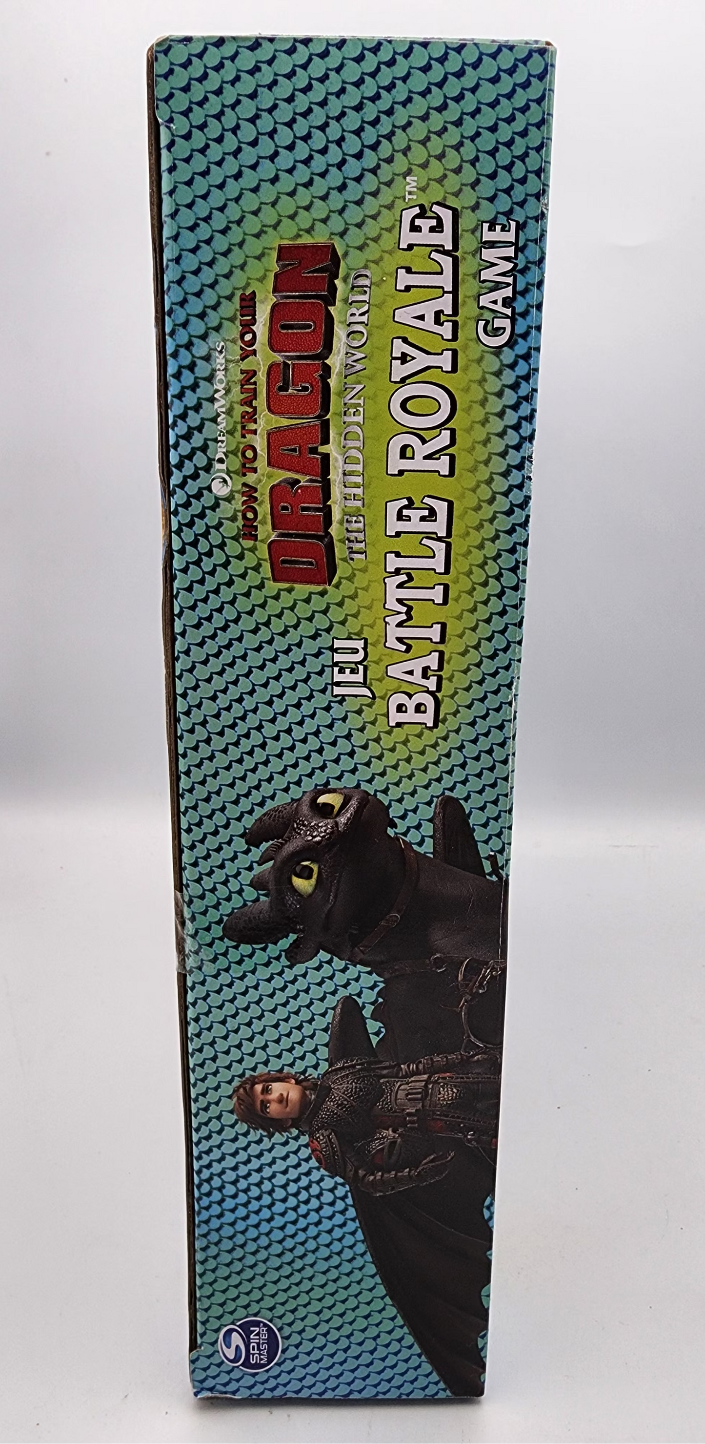 Board game box for 'How to Train Your Dragon: The Hidden World' Battle Royale Game on a white background