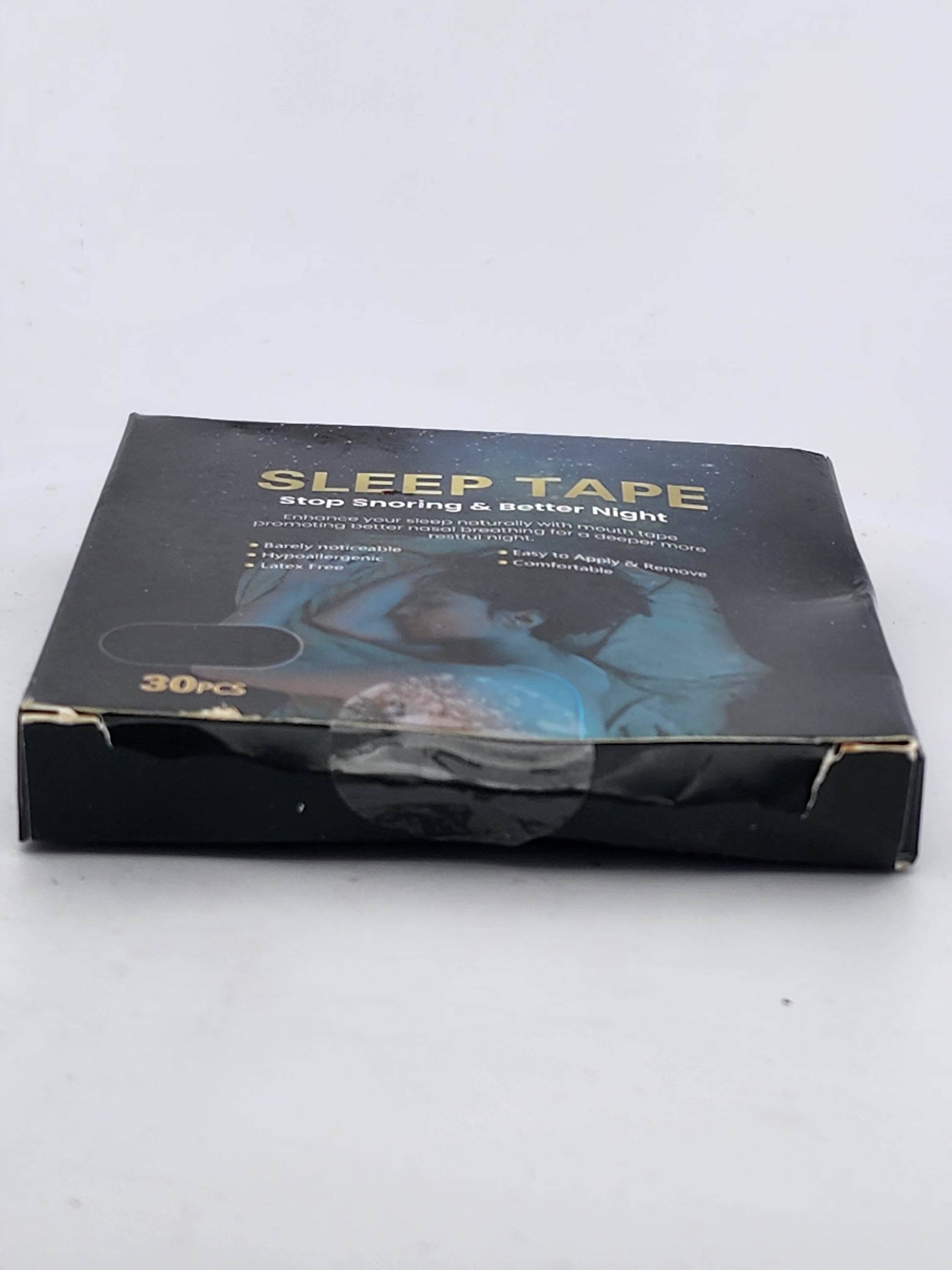 Box of sleep tape for snoring on a white background