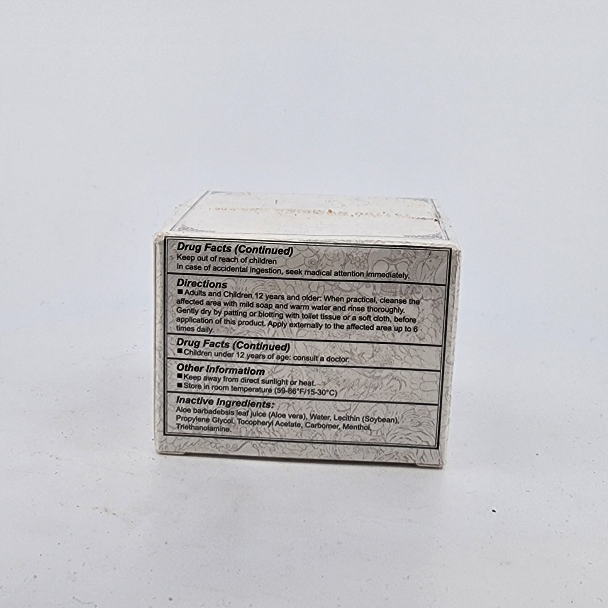 Small rectangular box with text on a white background
