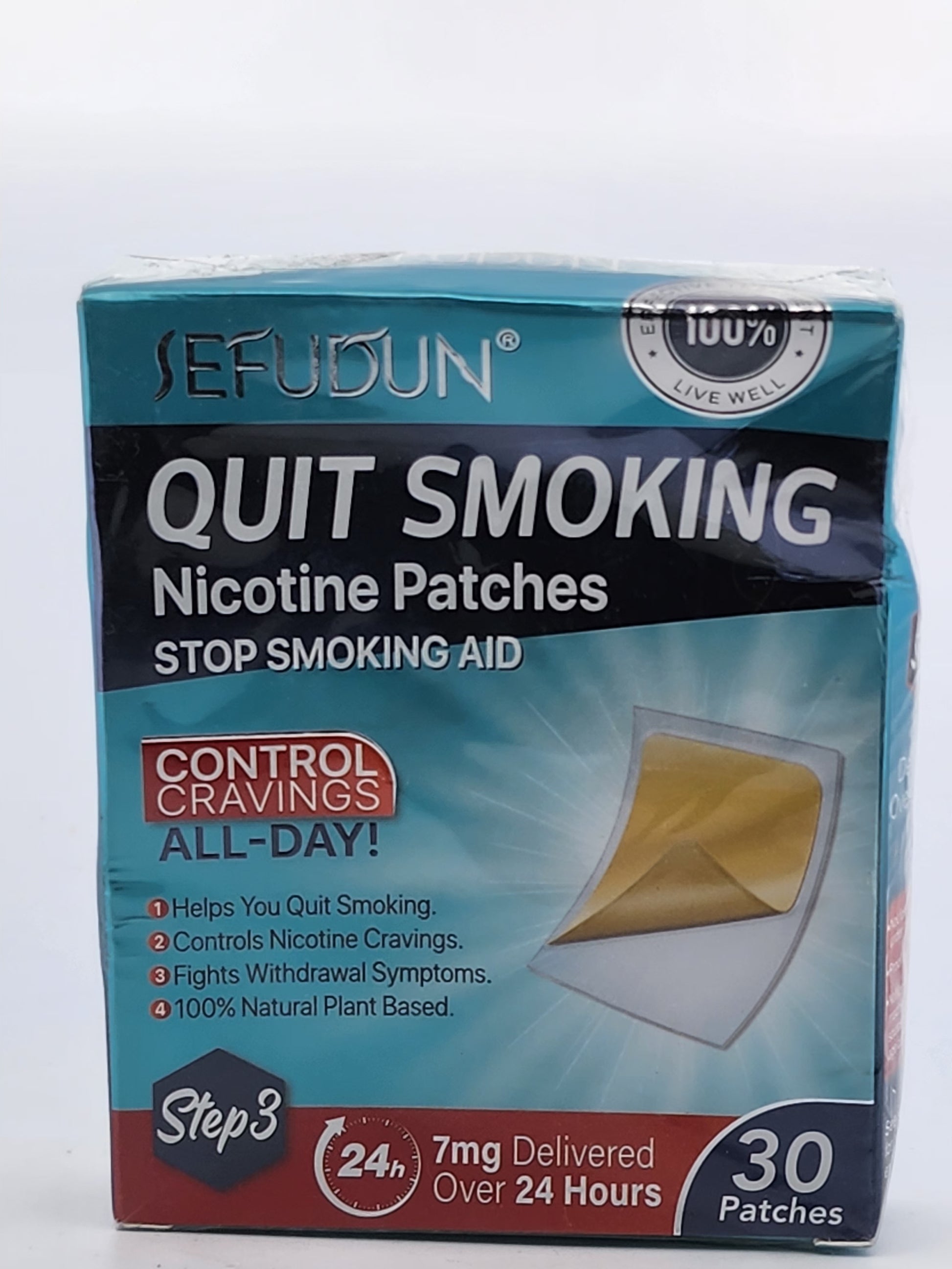 Box of Sefudin Quit Smoking Nicotine Patches on a white background