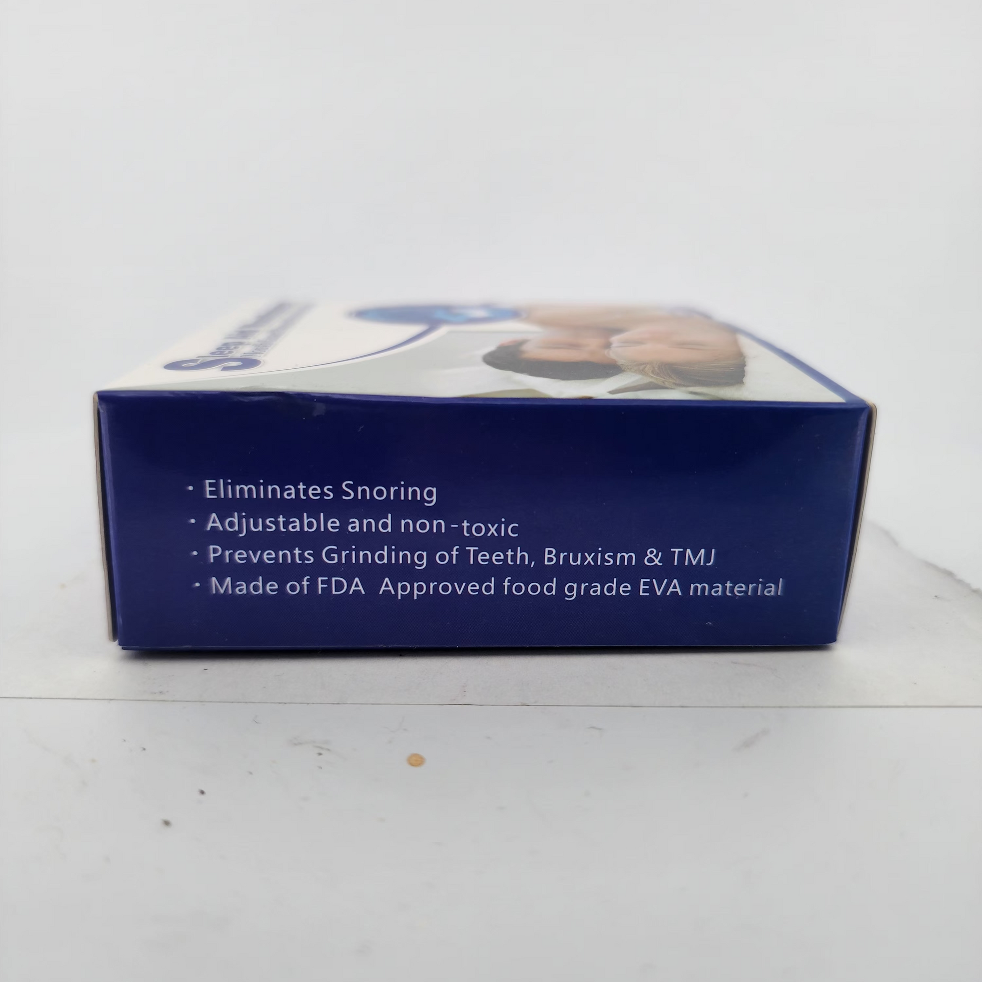 Blue box with text on a white background