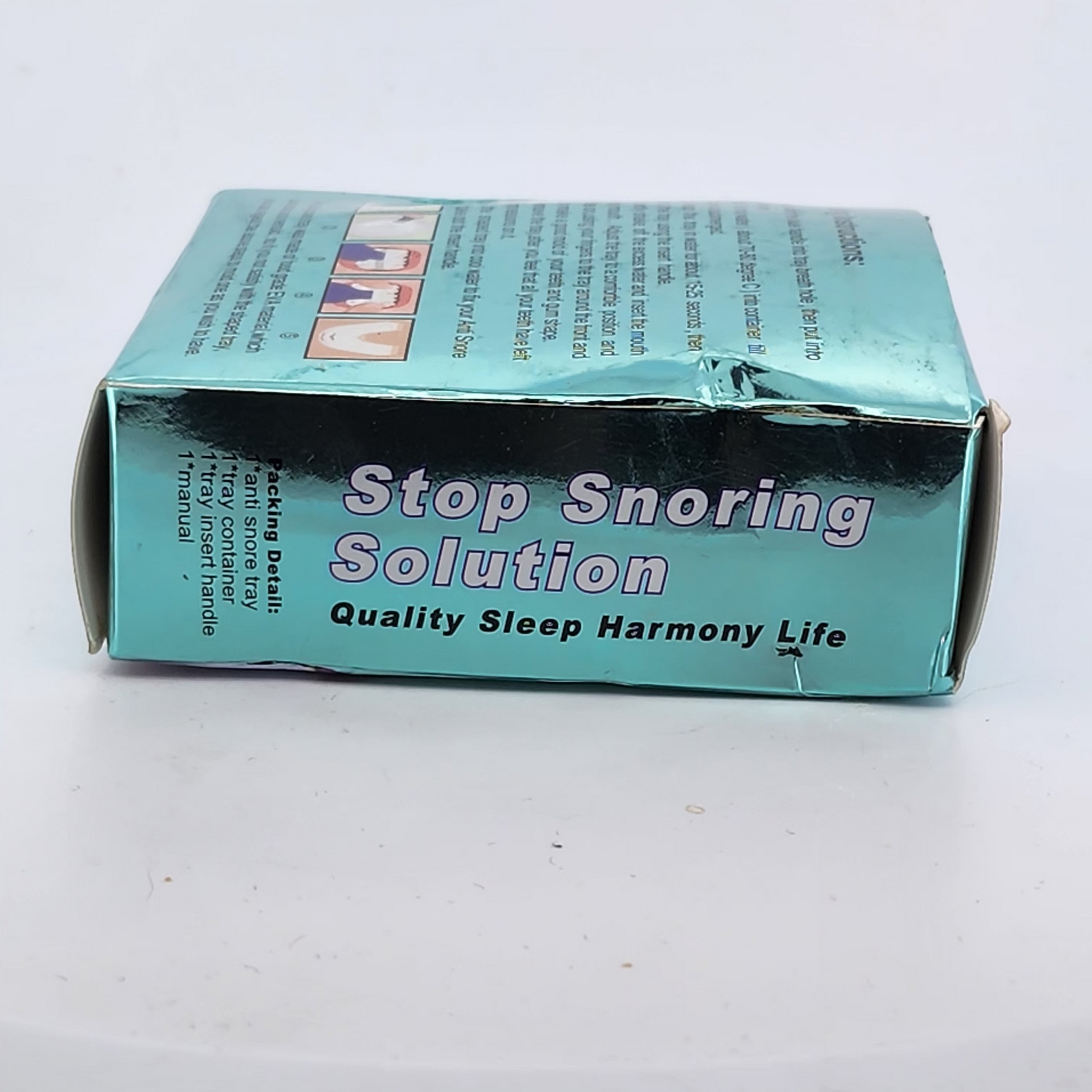 Box labeled 'Stop Snoring Solution' on a white background