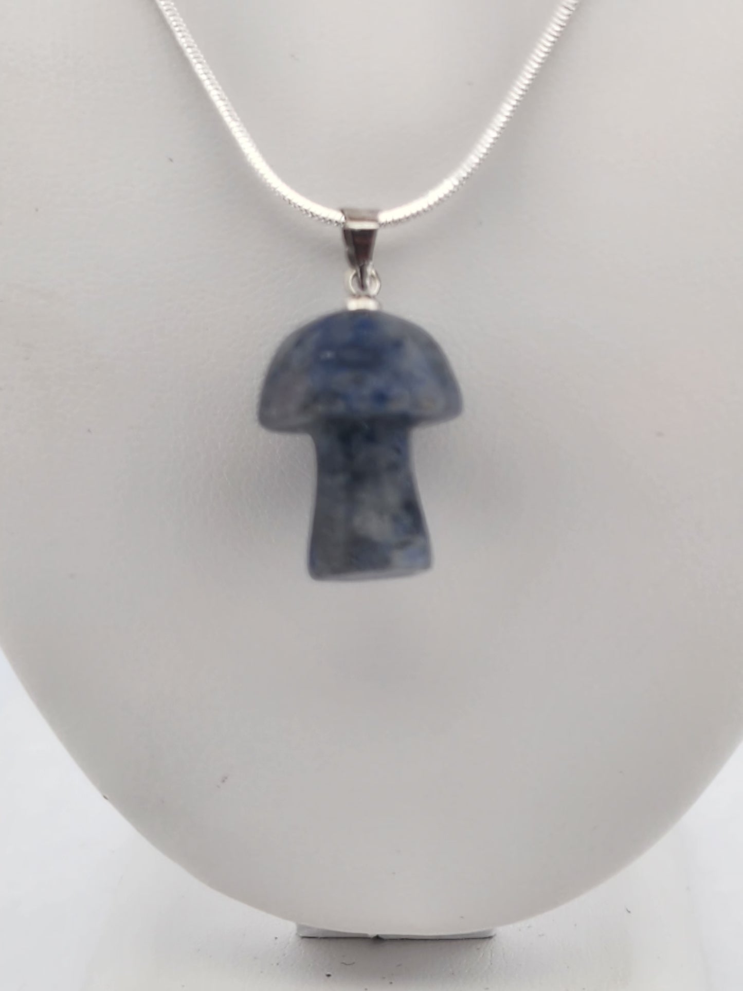 Sodalite Mushroom Pendant Necklace
