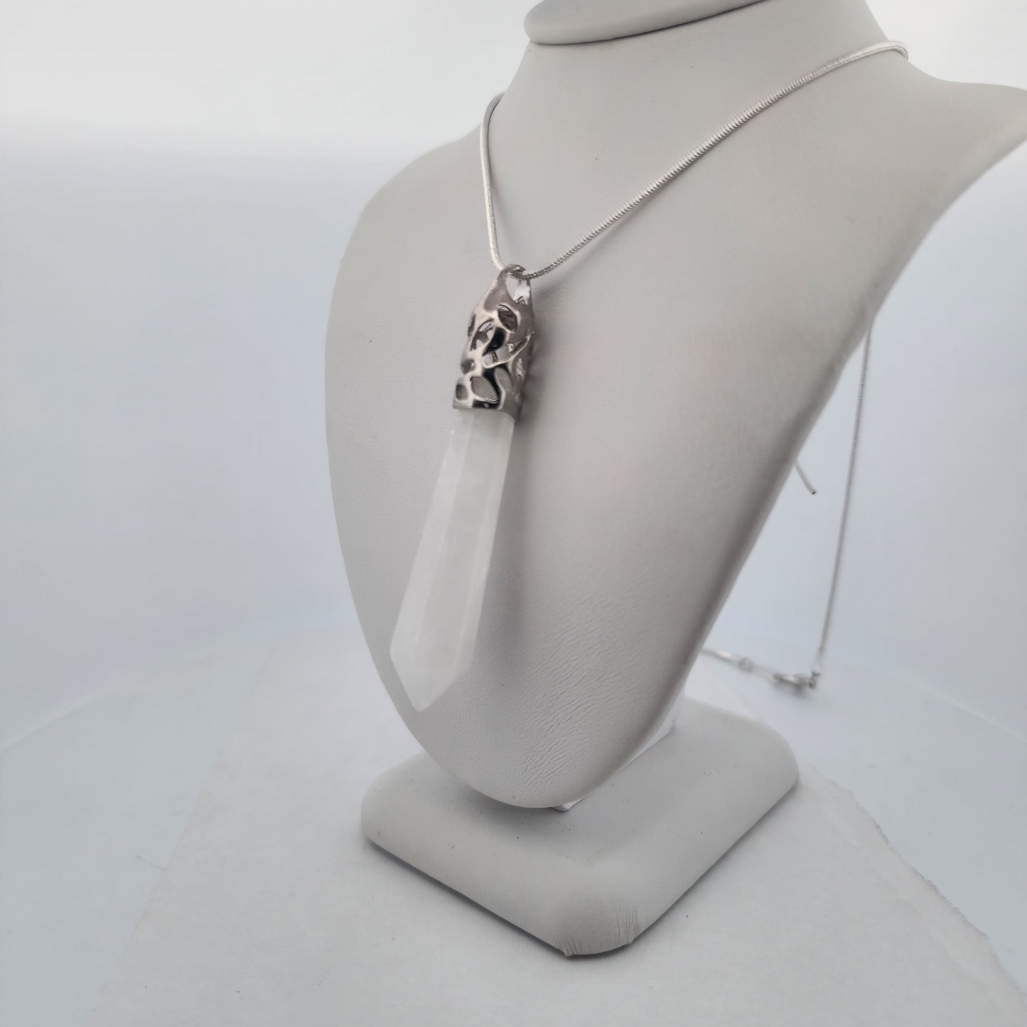 Selenite Raw Crystal Pendant Necklace