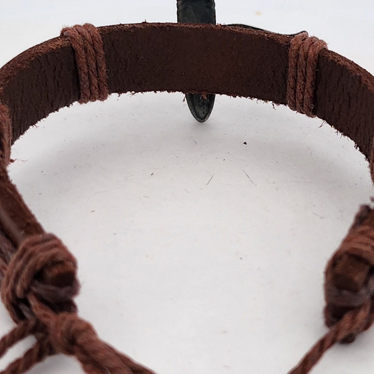 Brown Leather Bracelet with Bullet & Wings Charm | Love Engraved | Unisex