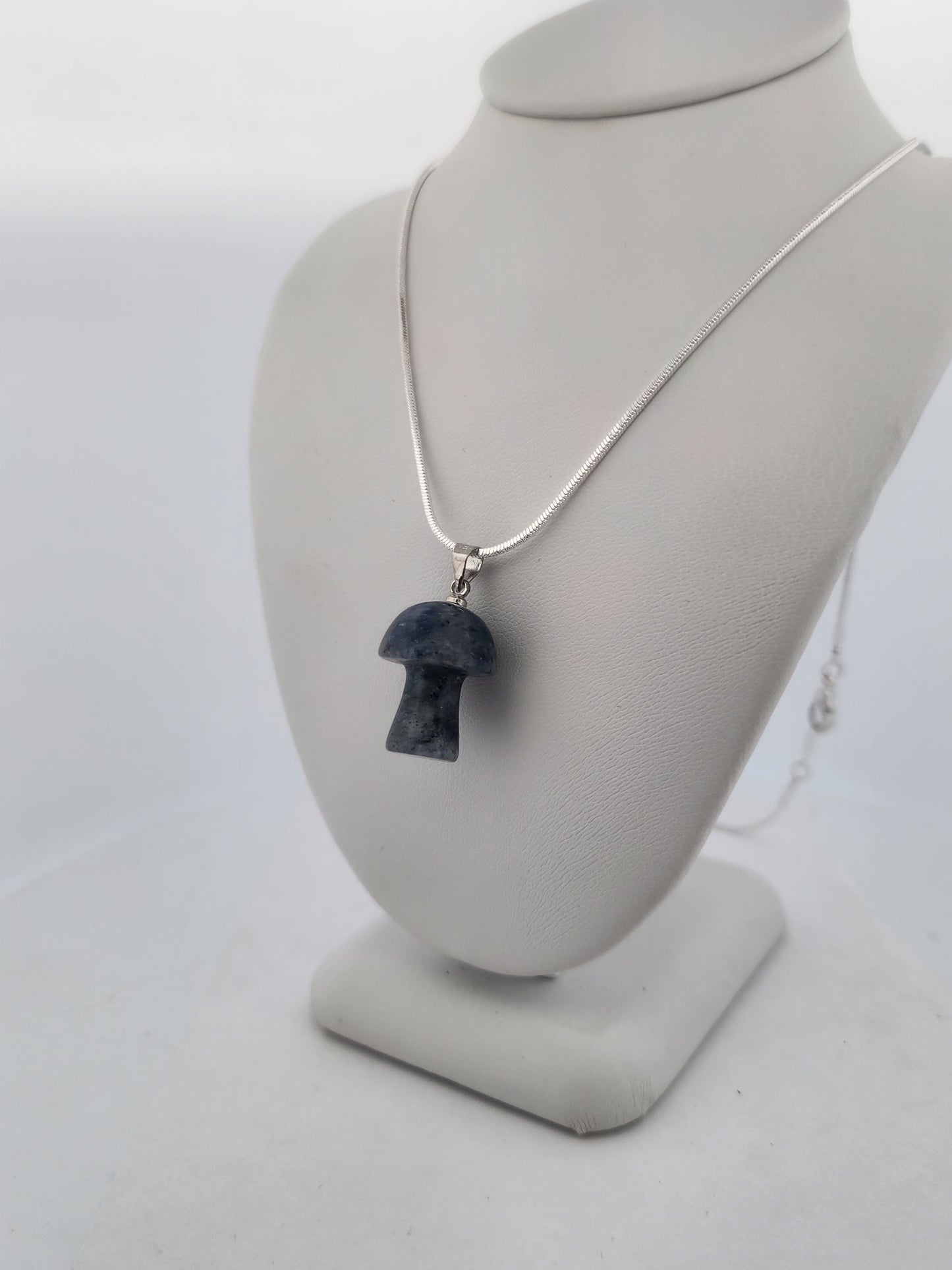 Sodalite Mushroom Pendant Necklace