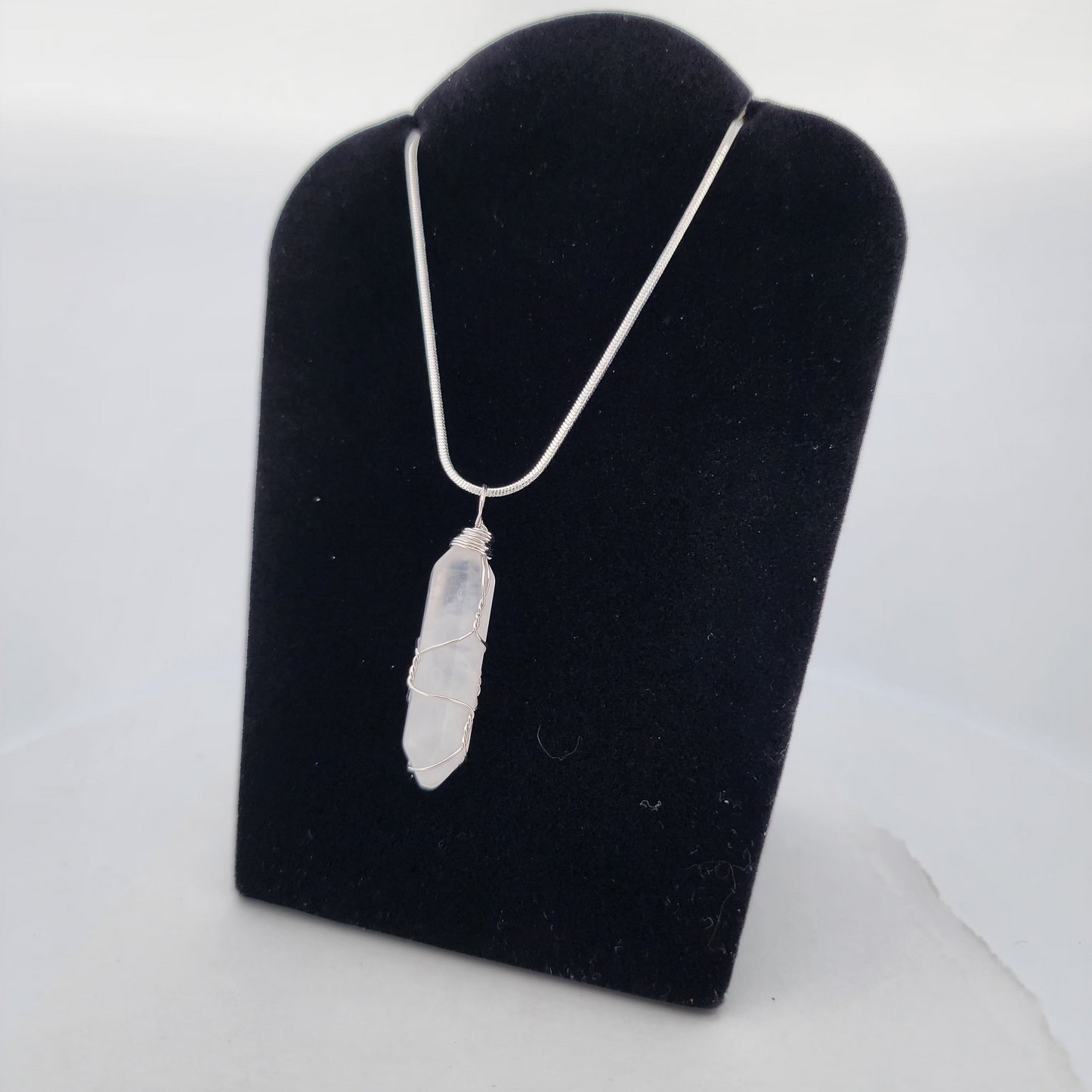 Clear Quartz Crystal Point Pendant Necklace