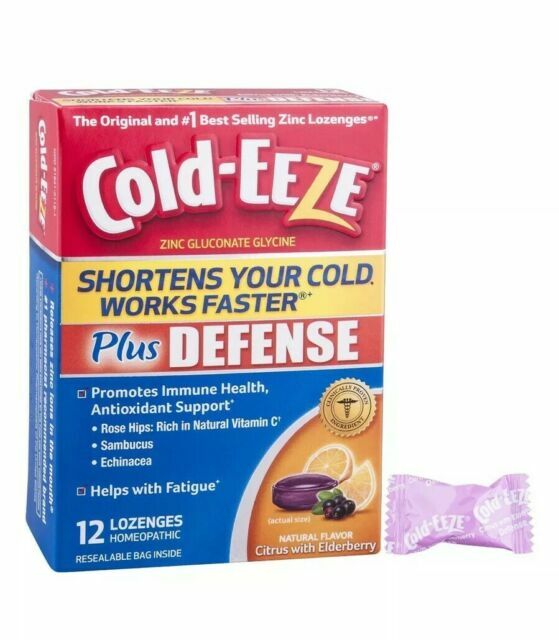 2x Cold EEZE Plus Defense HOMEOPATHIC Zinc LOZENGES CITRUS WITH ELDERBERRY 24 ct
